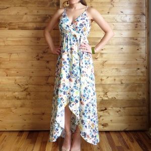 Maxi floral wrap dress